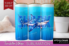 Shark Floral Tumbler Wrap Sea Blue Tumbler PNG Sublimation Product Image 1