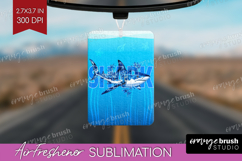Shark Floral Air Freshener PNG Sea Blue PNG Sublimation Product Image 1