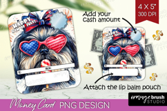 Shih Tzu Dog Money Card PNG 4th of July Money Card Holder Product Image 1