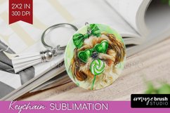 Shih Tzu St. Patricks Day Dog Keychain PNG Dog Keychain Product Image 1