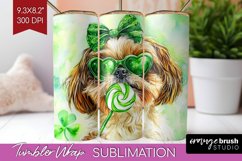 Shih Tzu St. Patricks Day Dog Tumbler Wrap Dog Tumbler PNG Product Image 1