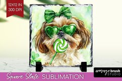 Shih Tzu St. Patricks Day Dog Slate PNG Dog Square Slate Product Image 1