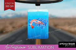 Shrimp Floral Air Freshener PNG Sea Blue PNG Sublimation Product Image 1