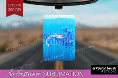 Shrimp Floral Air Freshener PNG Sea Blue PNG Sublimation Product Image 1