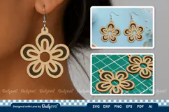 Simple Flower Earring SVG | Minimalist Laser Cut Jewelry Product Image 1