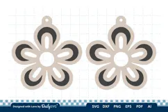 Simple Flower Earring SVG | Minimalist Laser Cut Jewelry Product Image 2