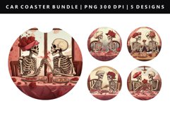 Skull Keychain And Car Coaster Sublimation Design Product Image 1
