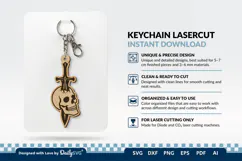 Skull and Sword Keychain SVG | Gothic Knight Cut File Product Image 2