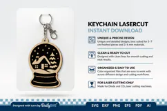 Winter Snow Globe Keychain Laser Cut Product Image 3