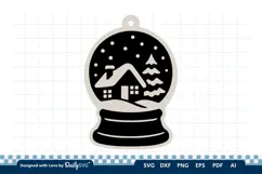 Winter Snow Globe Keychain Laser Cut Product Image 2