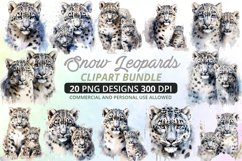 Watercolor Christmas,Christmas Animals,Christmas House,Winter Clipart,Watercolor Cats,Snow Leopard Art,Snow Leopard Clipart,