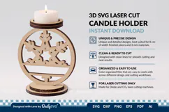Snowflake Candle Holder SVG Product Image 3