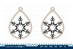 Snowflake Teardrop Earring SVG | Winter Jewelry Cut File Product Image 2