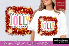 Funny Christmas Quote Square Tshirt Background - Snowflakes Product Image 1
