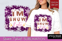 Funny Christmas Quote Square Tshirt Background - Snowflakes Product Image 1