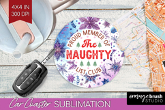 Funny Christmas Quote Car Coaster - Snowflakes Coaster PNG Product Image 1