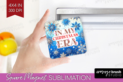 Funny Christmas Quote Magnet Sublimation - Snowflakes Square Product Image 1