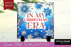 Funny Christmas Quote Slate PNG - Snowflakes Square Slate Product Image 1