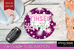 Funny Christmas Quote Car Coaster - Snowflakes Coaster PNG Product Image 1