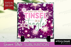 Funny Christmas Quote Slate PNG - Snowflakes Square Slate Product Image 1