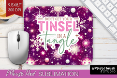 Funny Christmas Quote Mouse Pad Sublimation - Snowflakes PNG Product Image 1