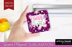 Funny Christmas Quote Magnet Sublimation - Snowflakes Square Product Image 1