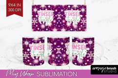 Funny Christmas Quote Mug Wrap - Snowflakes Mug PNG Product Image 1