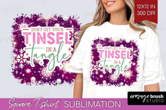 Funny Christmas Quote Square Tshirt Background - Snowflakes Product Image 1