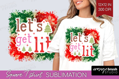 Funny Christmas Quote Square Tshirt Background - Snowflakes Product Image 1