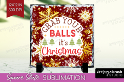 Funny Christmas Quote Slate PNG - Snowflakes Square Slate Product Image 1