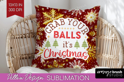 Funny Christmas Quote Pillow Sublimation - Snowflakes Pillow Product Image 1