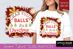 Funny Christmas Quote Square Tshirt Background - Snowflakes Product Image 1