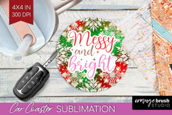 Funny Christmas Quote Car Coaster - Snowflakes Coaster PNG Product Image 1