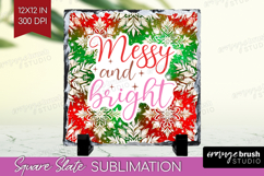 Funny Christmas Quote Slate PNG - Snowflakes Square Slate Product Image 1