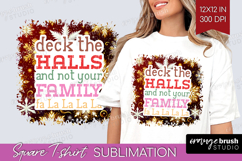 Funny Christmas Quote Square Tshirt Background - Snowflakes Product Image 1