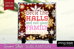 Funny Christmas Quote Slate PNG - Snowflakes Square Slate Product Image 1