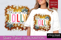 Funny Christmas Quote Square Tshirt Background - Snowflakes Product Image 1