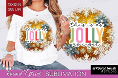 Funny Christmas Quote Round Tshirt Background - Snowflakes Product Image 1