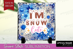Funny Christmas Quote Slate PNG - Snowflakes Square Slate Product Image 1