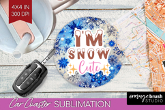 Funny Christmas Quote Car Coaster - Snowflakes Coaster PNG Product Image 1