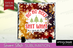 Funny Christmas Quote Slate PNG - Snowflakes Square Slate Product Image 1