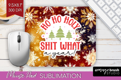 Funny Christmas Quote Mouse Pad Sublimation - Snowflakes PNG Product Image 1