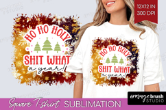 Funny Christmas Quote Square Tshirt Background - Snowflakes Product Image 1