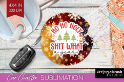 Funny Christmas Quote Car Coaster - Snowflakes Coaster PNG Product Image 1