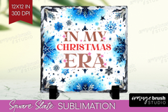 Funny Christmas Quote Slate PNG - Snowflakes Square Slate Product Image 1