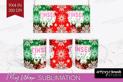 Funny Christmas Quote Mug Wrap - Snowflakes Mug PNG Product Image 1