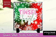 Funny Christmas Quote Slate PNG - Snowflakes Square Slate Product Image 1