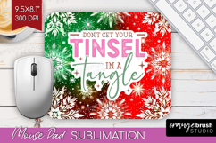 Funny Christmas Quote Mouse Pad Sublimation - Snowflakes PNG Product Image 1