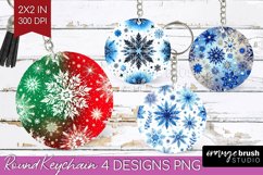 Snowflakes Keychain PNG - Christmas Keychain Sublimation Product Image 1