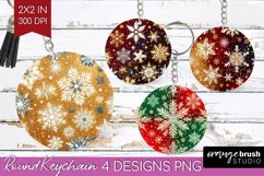 Snowflakes Keychain PNG - Christmas Keychain Sublimation Product Image 1